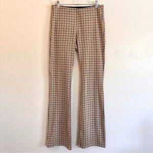 American Eagle Outfitters Tan Plaid Flare Pants